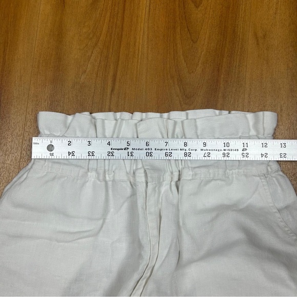 Posse Women’s White 100%Linen Paperbag Waist Wide Leg Pants Size S Summer Casual - Picture 11 of 15